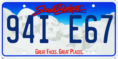 SD license plate 94IE67