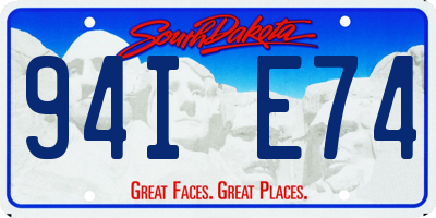 SD license plate 94IE74
