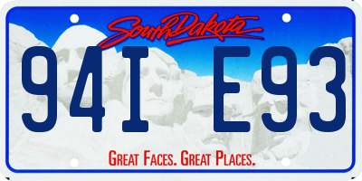SD license plate 94IE93