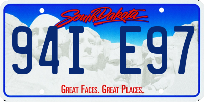 SD license plate 94IE97