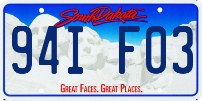 SD license plate 94IF03