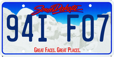 SD license plate 94IF07