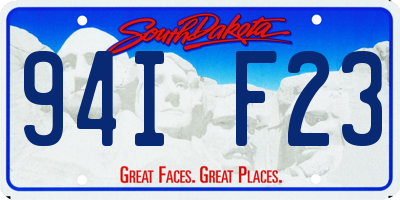 SD license plate 94IF23