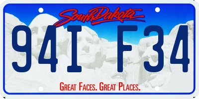 SD license plate 94IF34