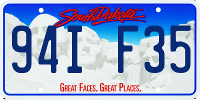 SD license plate 94IF35