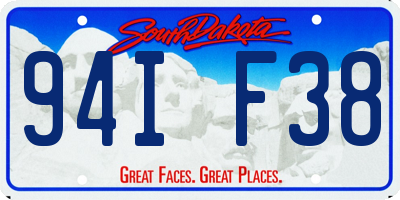 SD license plate 94IF38