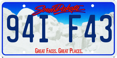 SD license plate 94IF43