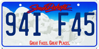 SD license plate 94IF45