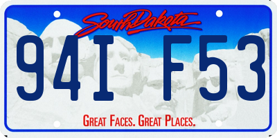 SD license plate 94IF53