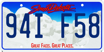 SD license plate 94IF58