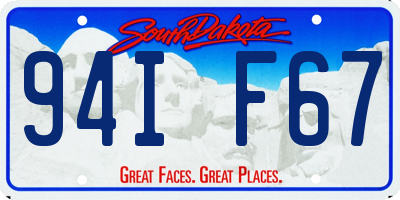 SD license plate 94IF67