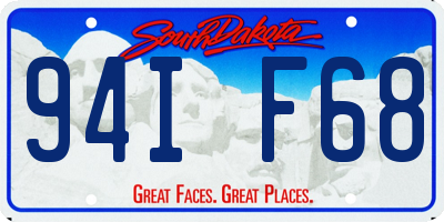 SD license plate 94IF68