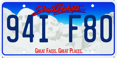 SD license plate 94IF80