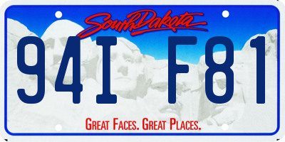 SD license plate 94IF81