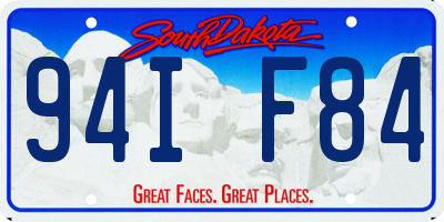 SD license plate 94IF84