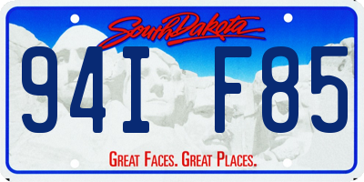 SD license plate 94IF85