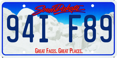 SD license plate 94IF89