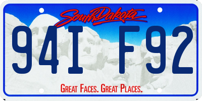 SD license plate 94IF92