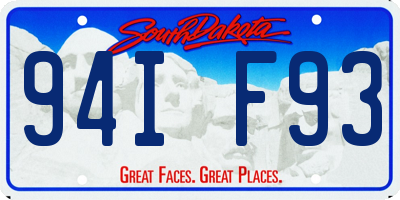 SD license plate 94IF93