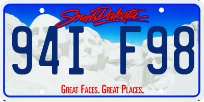 SD license plate 94IF98
