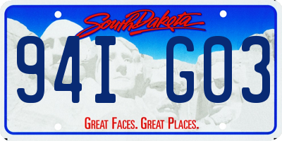 SD license plate 94IG03