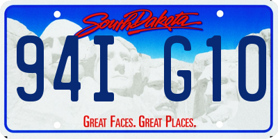 SD license plate 94IG10