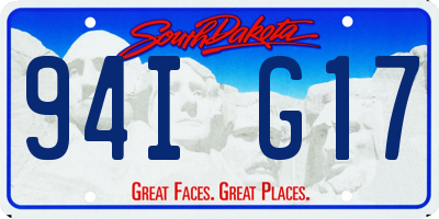 SD license plate 94IG17