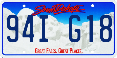 SD license plate 94IG18