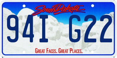 SD license plate 94IG22