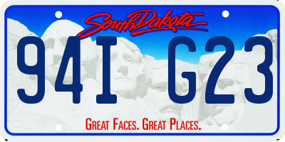 SD license plate 94IG23