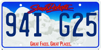 SD license plate 94IG25
