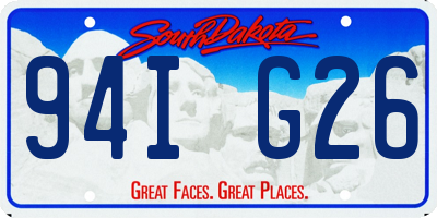 SD license plate 94IG26