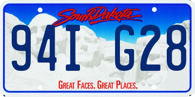 SD license plate 94IG28