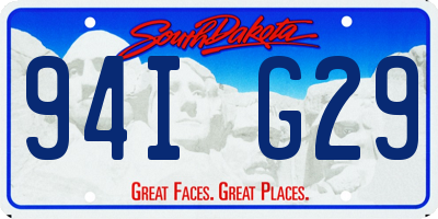 SD license plate 94IG29