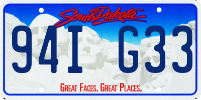 SD license plate 94IG33
