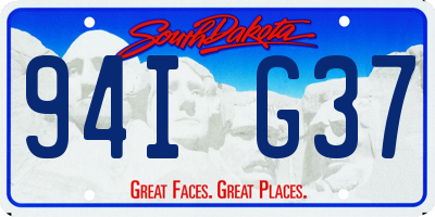 SD license plate 94IG37