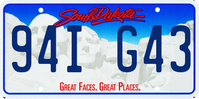 SD license plate 94IG43