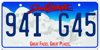 SD license plate 94IG45