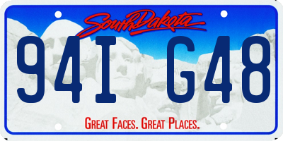 SD license plate 94IG48