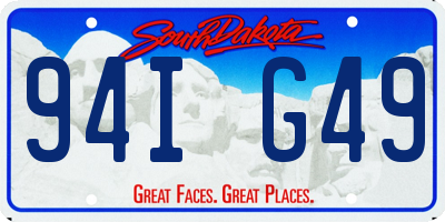 SD license plate 94IG49