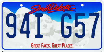 SD license plate 94IG57