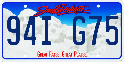 SD license plate 94IG75