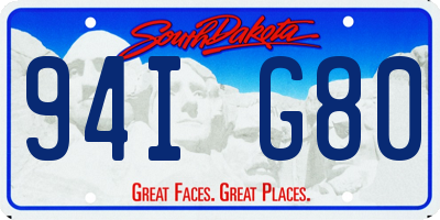 SD license plate 94IG80