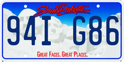 SD license plate 94IG86