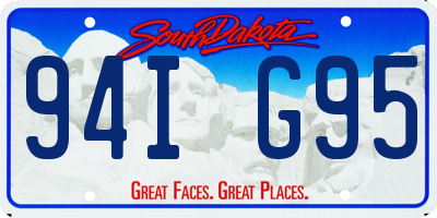 SD license plate 94IG95