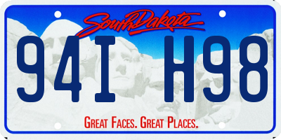 SD license plate 94IH98