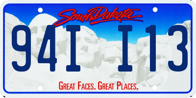 SD license plate 94II13