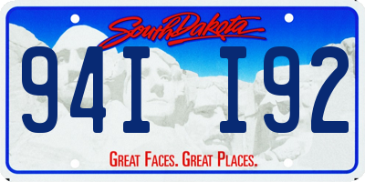 SD license plate 94II92