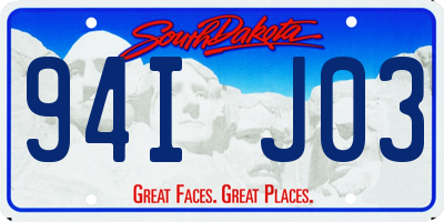 SD license plate 94IJ03