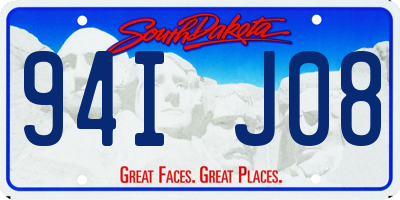SD license plate 94IJ08